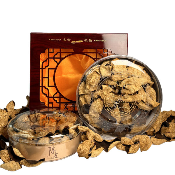 8-Year Authentic Xinhui Tangerine Peel | Tianma Second-Red Peel, Dry-Aged, Sun-Dried | Wooden Gift Box